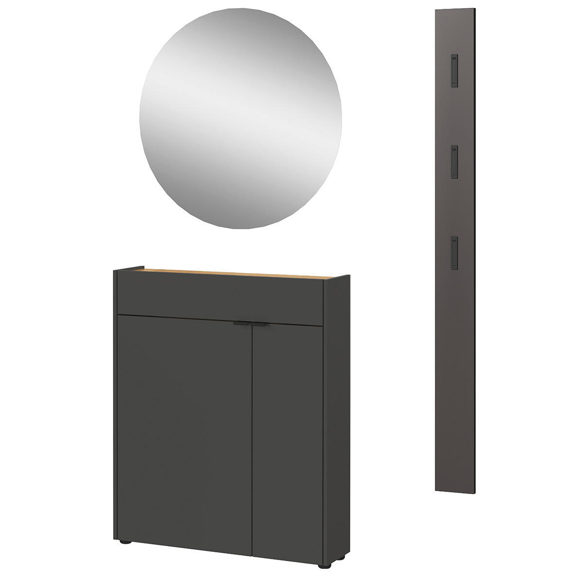 Garderobenset 9953-549 B/H/T: ca. 112x200x22 cm 9953-549 - Eiche/Graphit (112,00/200,00/22,00cm) - Germania