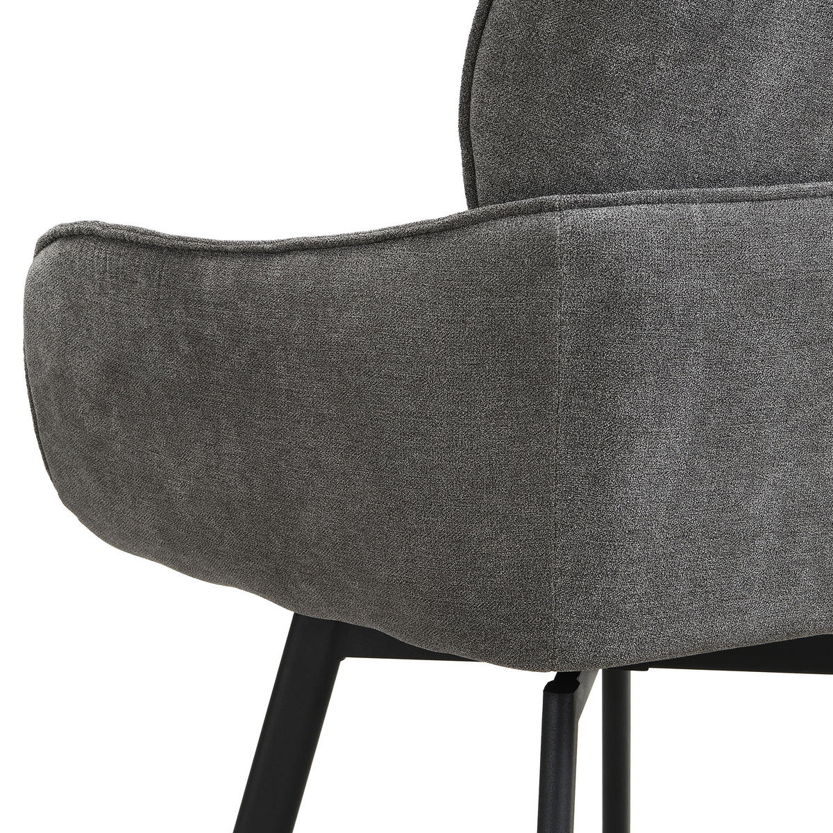 Stuhl RICO schwarz grau Metall Stoff B/H/T: ca. 61x90x63 cm RICO - schwarz/grau (61,00/90,00/63,00cm) - byLIVING