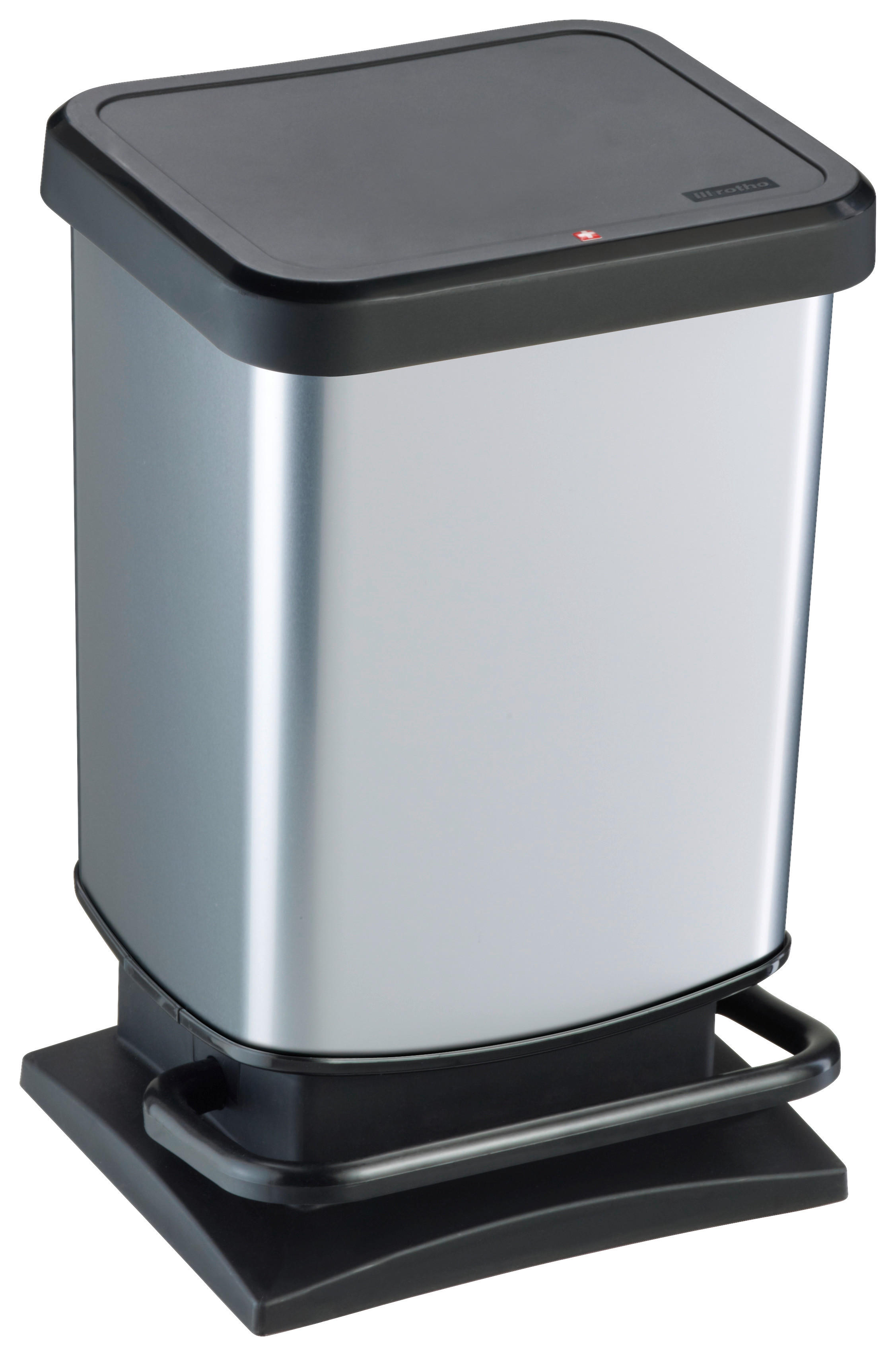 Rotho Treteimer silber B/H/L: ca. 26,6x45,7x29,3 cm Treteimer_Paso 20l - silber (29,30/26,60/45,70cm) - Rotho