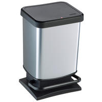 Rotho Treteimer silber B/H/L: ca. 26,6x45,7x29,3 cm Treteimer_Paso 20l - silber (29,30/26,60/45,70cm) - Rotho