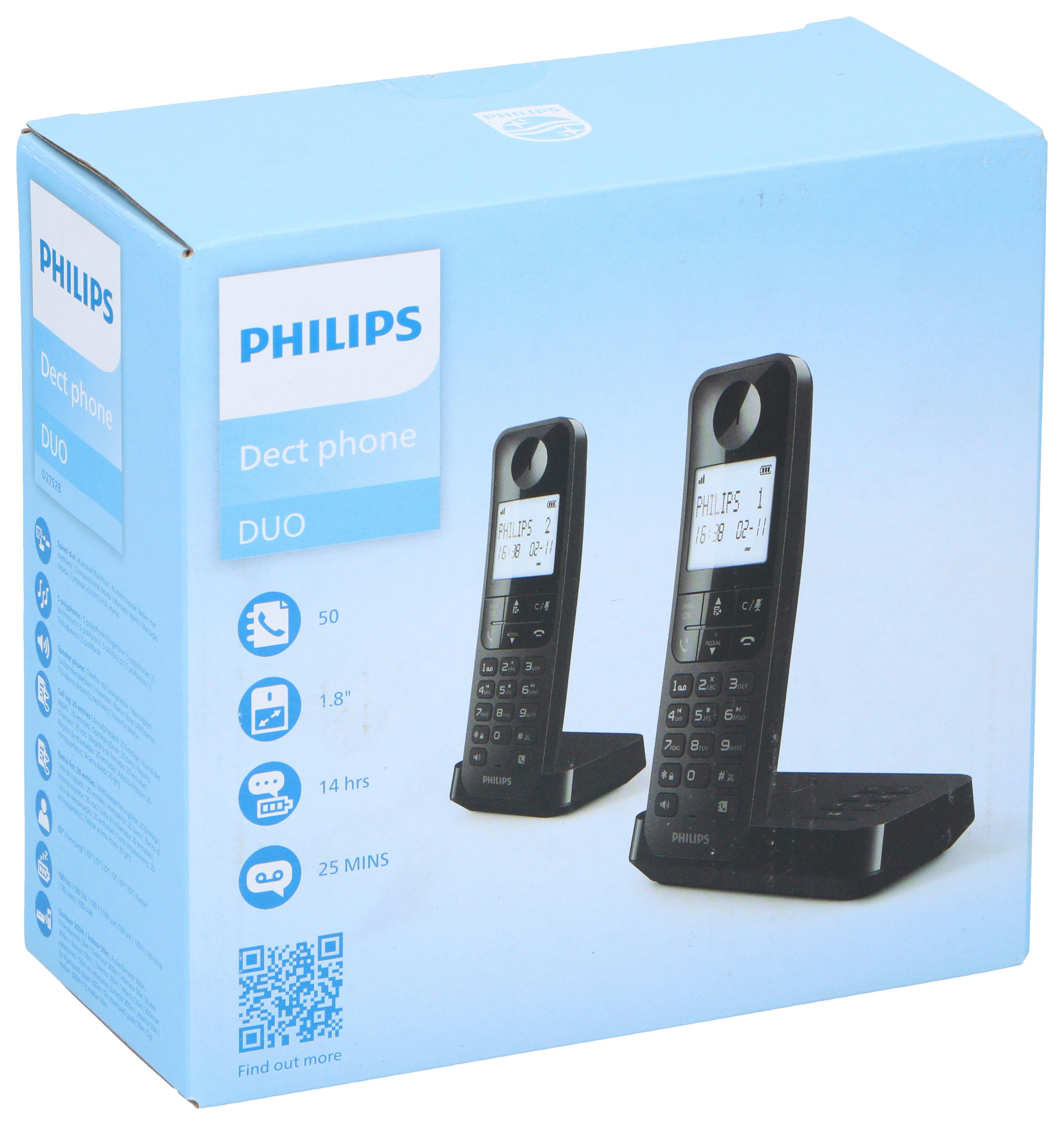 Philips Telefon D2752B/12 schwarz DECT-Telefonset_D2752B/12 - schwarz - Philips