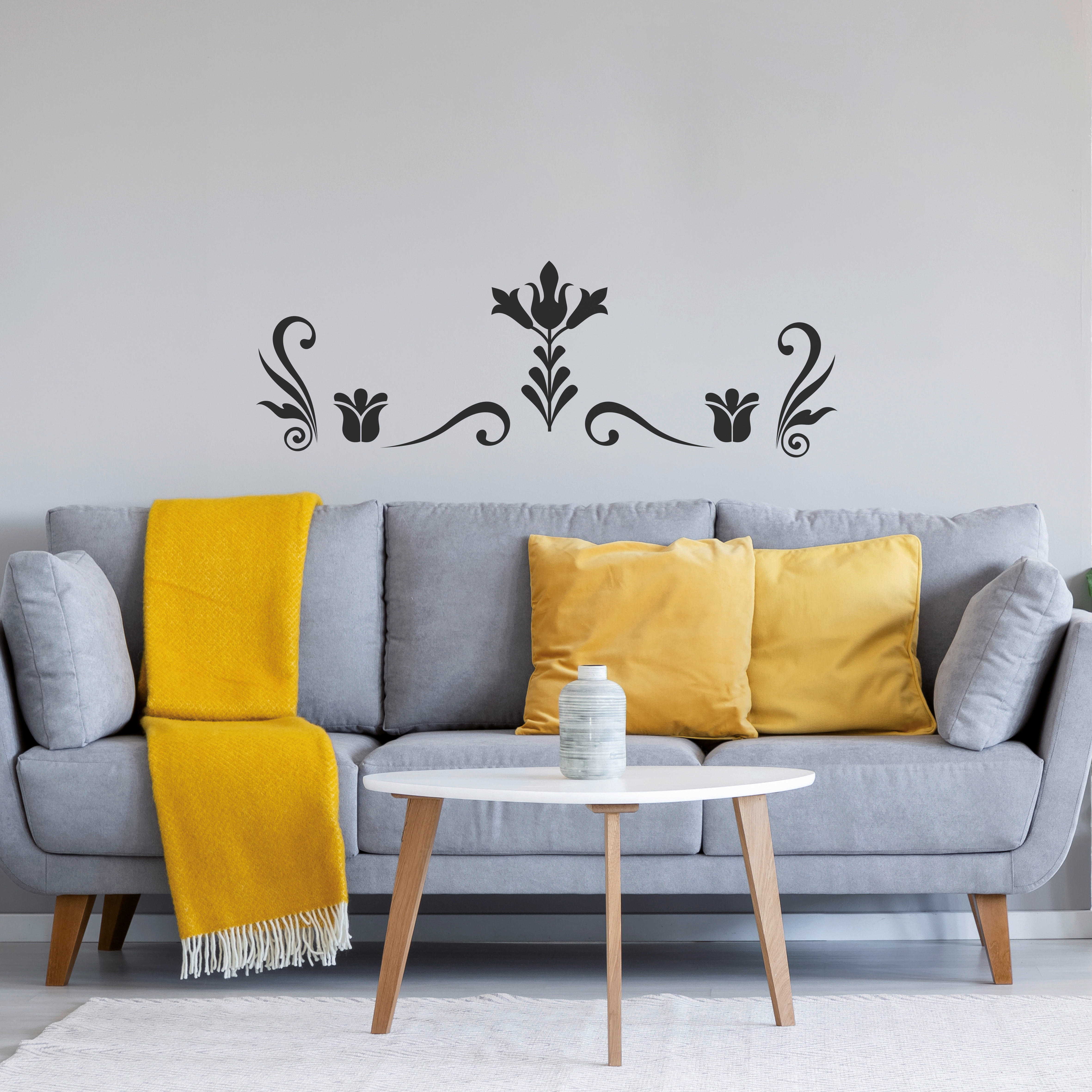 Dekosticker Ornament schwarz B/L: ca. 50x70 cm 2 tlg. Dekosticker Ornament Lilie - schwarz (50,00/70,00cm)