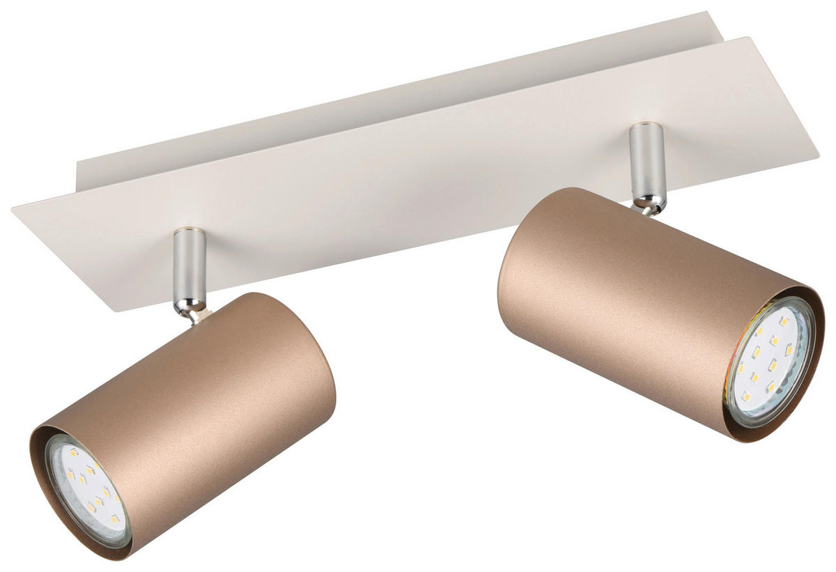 Reality Leuchten Spots kaffee Metall B/H/L: ca. 30x15x9 cm null 2 Brennstellen Spot_Marley_2 - kaffee (9,00/30,00/15,00cm) - Reality Leuchten