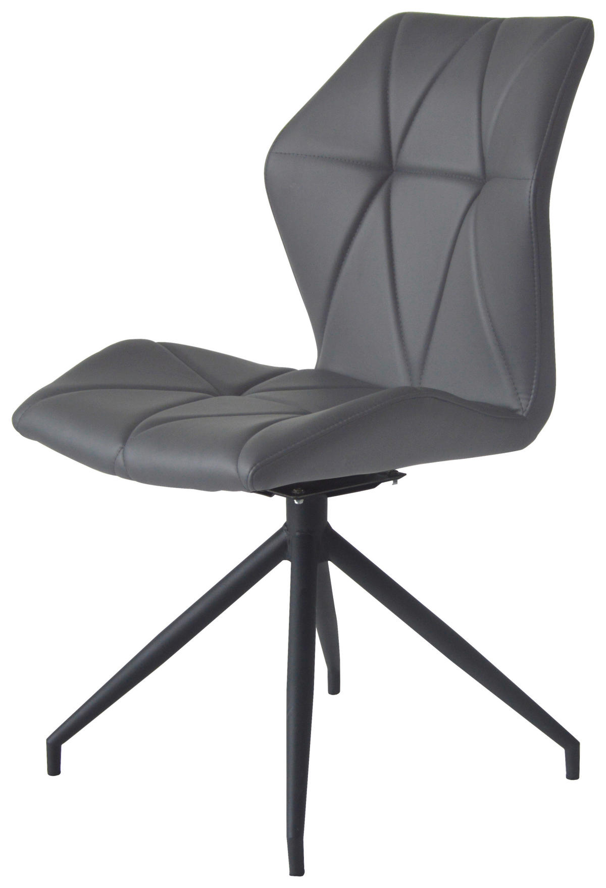 Stuhl IMKE  2er-Set grau schwarz Kunstleder Metall B/H/T: ca. 52x90,5x62 cm IMKE  2er-Set - schwarz/grau (52,00/90,50/62,00cm) - byLIVING