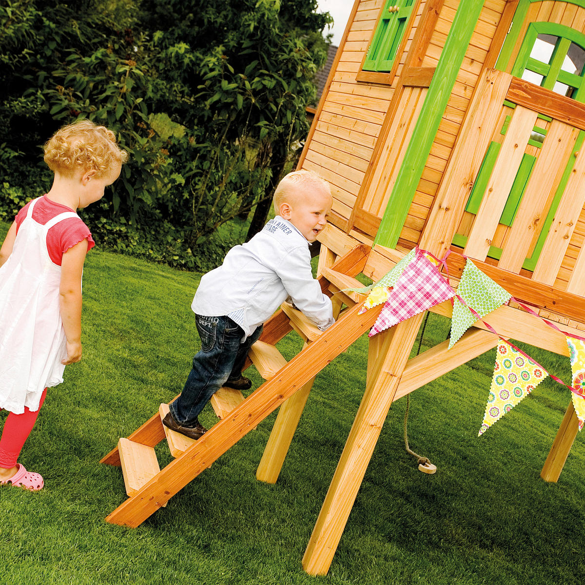 AXI Spielhaus Sophie braun B/H/L: ca. 380x274x212 cm Sophie - braun/grün (212,00/380,00/274,00cm) - AXI