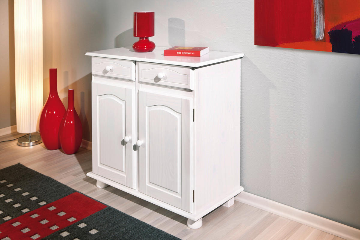 Kommode Lovi weiß lackiert B/H/T: ca. 88x87x43 cm Lovi - weiß (88,00/87,00/43,00cm) - Inter Link
