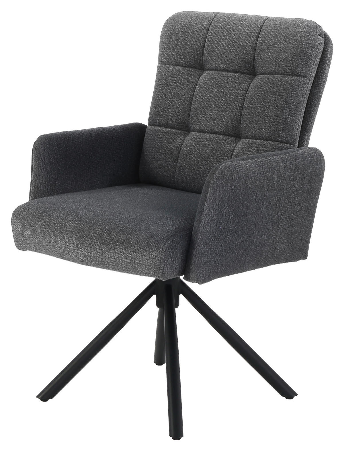 Drehstuhl  anthrazit Webstoff B/H/T: ca. 62x92x67 cm James_Drehstuhl_6003646 - schwarz/anthrazit (62,00/92,00/67,00cm)