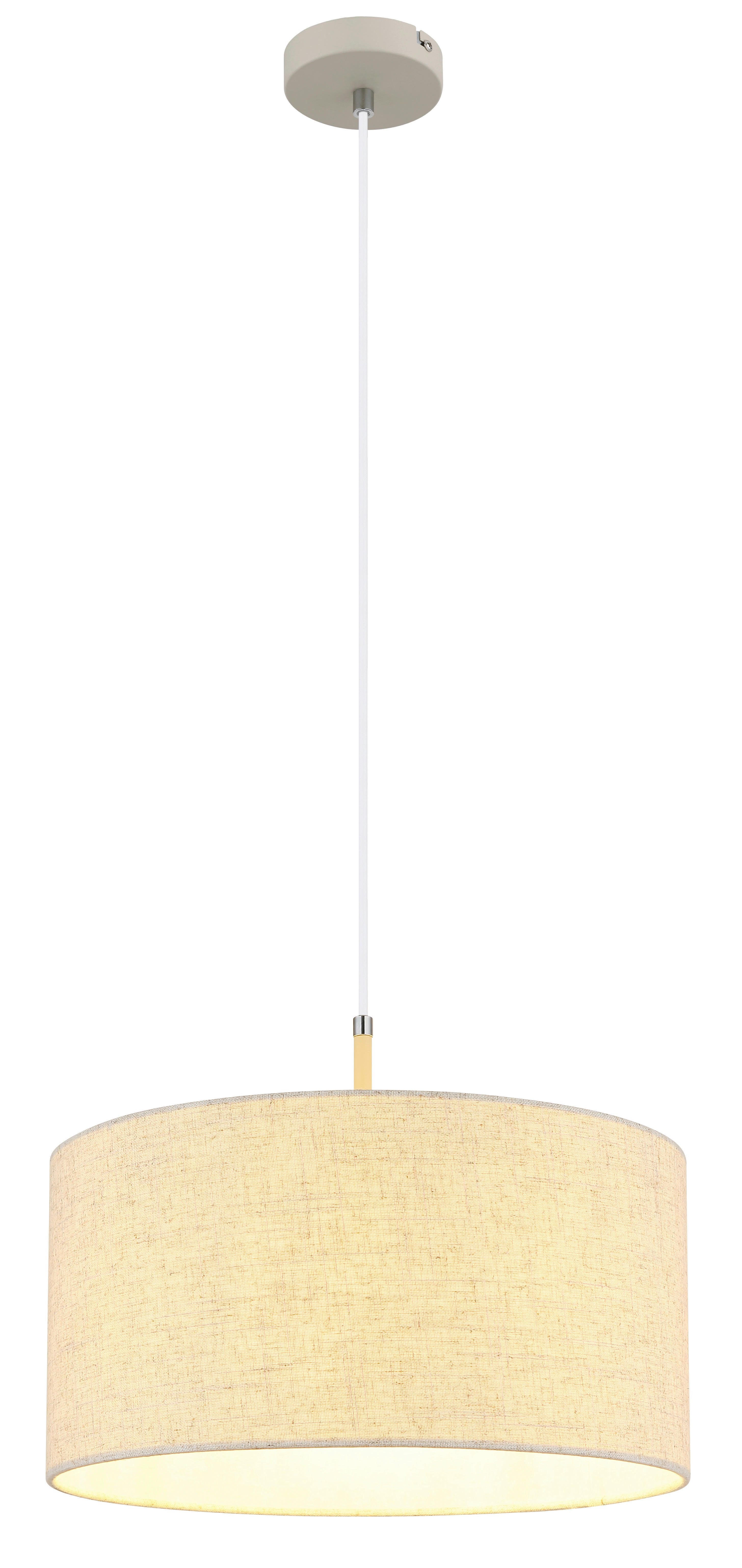 Pendelleuchte sand Metall Textil H/D: ca. 120x40 cm E27 1 Brennstellen Deleon - sand (40,00/120,00cm)