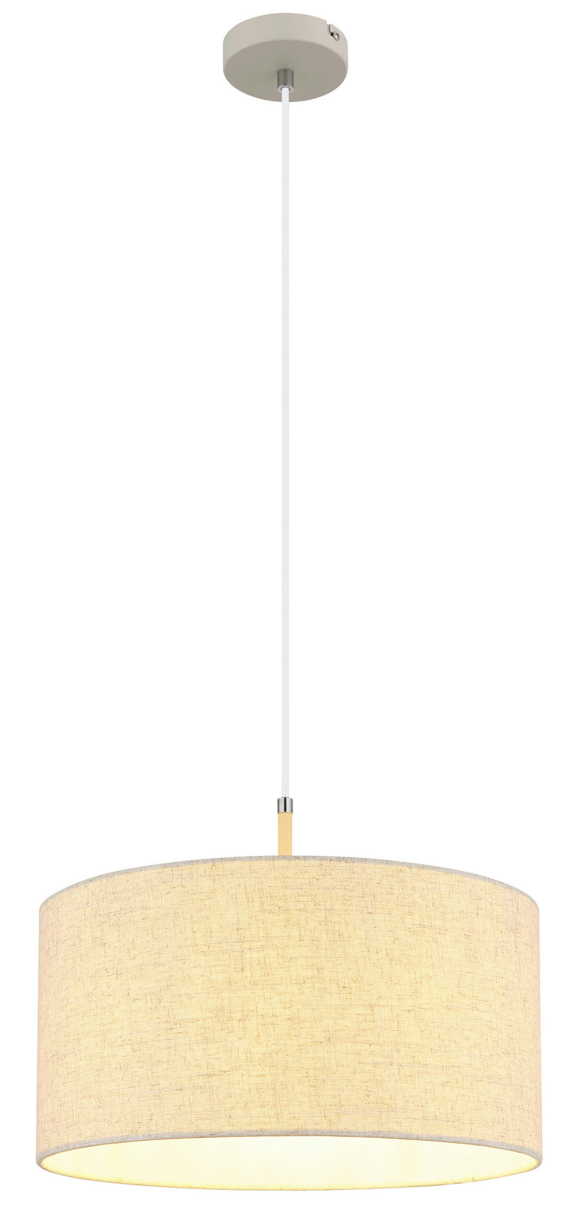 Pendelleuchte sand Metall Textil H/D: ca. 120x40 cm E27 1 Brennstellen Deleon - sand (40,00/120,00cm)