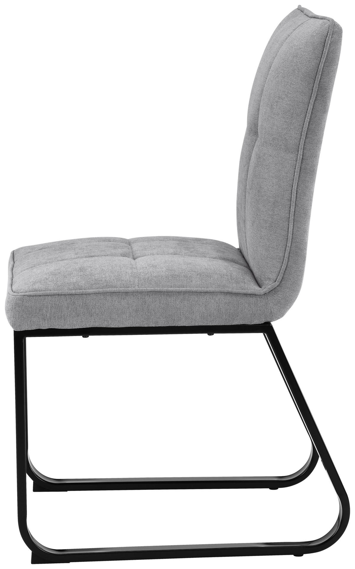 Stuhl TALEA  2er-Set hellgrau schwarz Webstoff Metall B/H/T: ca. 46x86x55 cm TALEA  2er-Set - hellgrau/schwarz (46,00/86,00/55,00cm) - byLIVING
