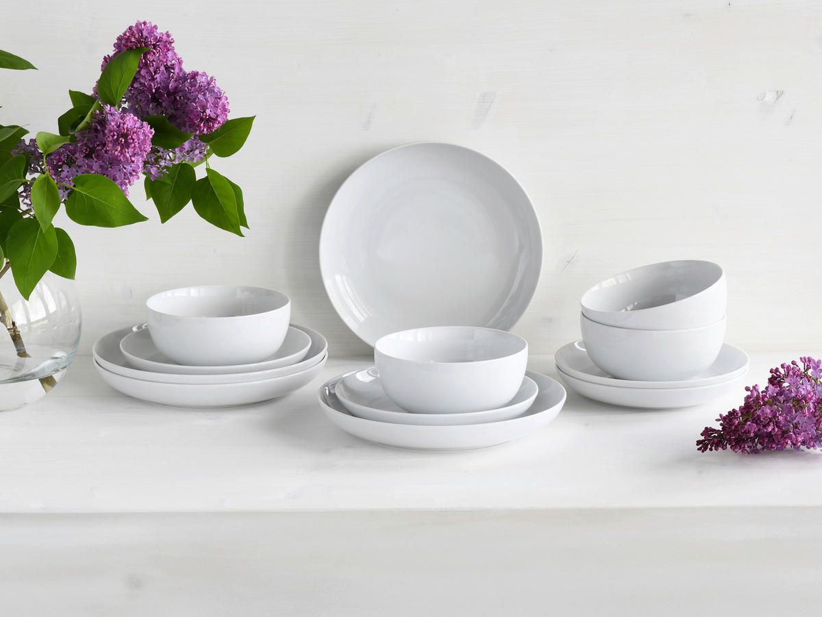 CreaTable Teller-Set Allround Weiss weiß Porzellan Allround Weiss - weiß - CreaTable
