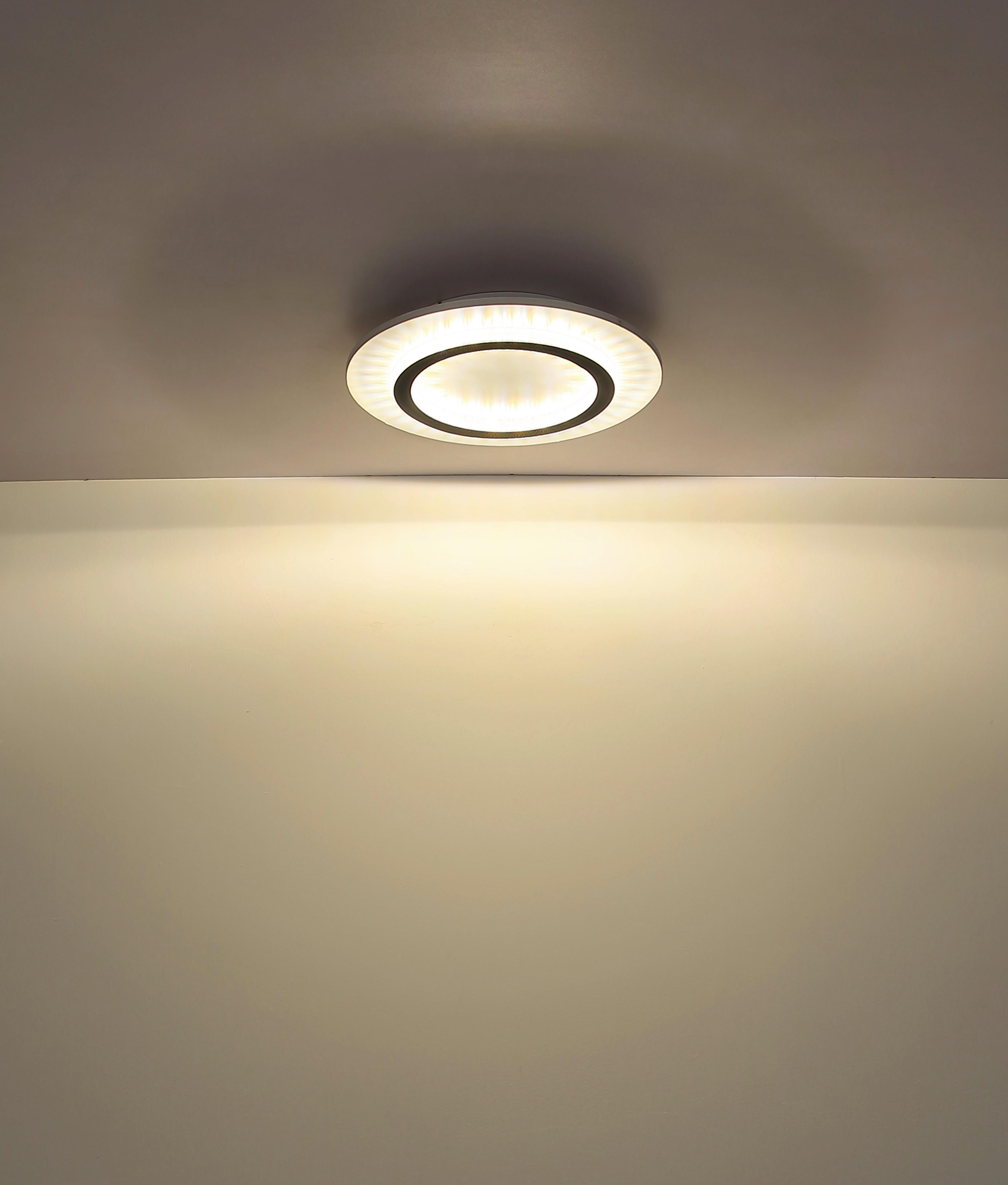 GLOBO LED-Deckenleuchte weiß hellgrau klar Metall Kunststoff H/D: ca. 5,5x35 cm 1 Brennstellen JAYDEN - klar/hellgrau (35,00/5,50cm) - GLOBO