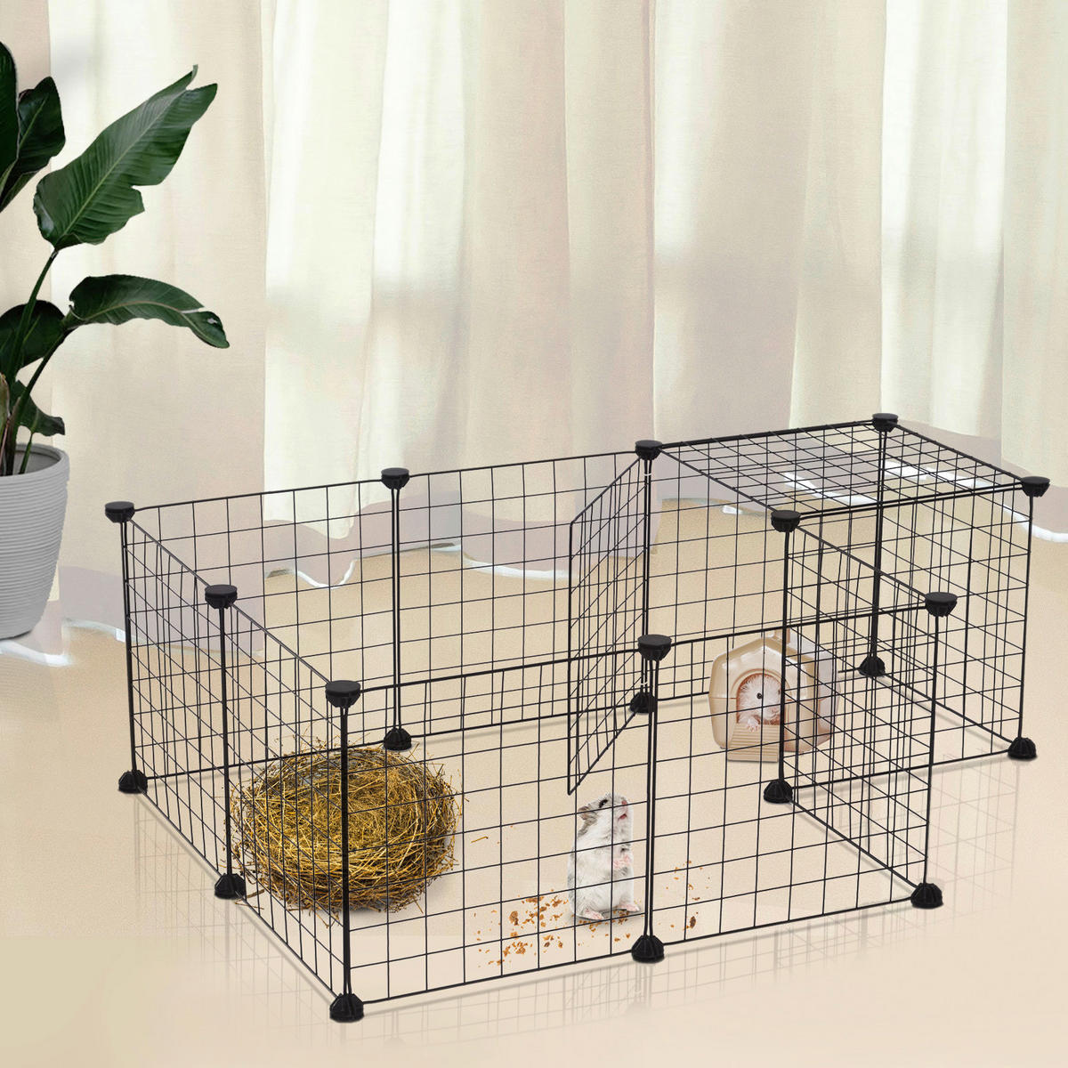 PawHut Freigehege schwarz Metall B/H/L: ca. 73x36x106 cm Freigehege - schwarz (106,00/73,00/36,00cm) - PawHut