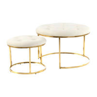 360 Living Hocker Becky 800 2er elfenbein gold Metall Samt H/D: ca. 41x60 cm Becky 800 2er - gold/elfenbein (60,00/41,00cm) - 360 Living