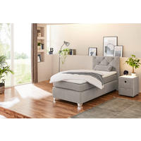 Boxspringbett  beige Flachgewebe Liegefläche B/L: ca. 90x200 cm Finja_H3_Boxspringbett - beige/weiß (99,00/106,00/213,00cm)