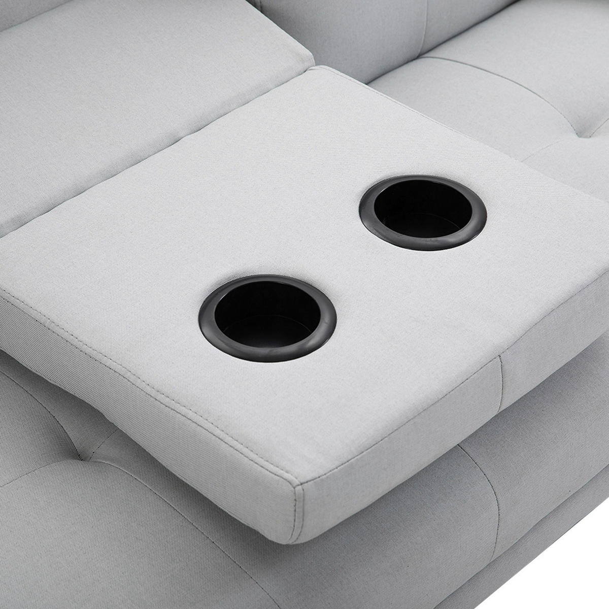 Schlafsofa 833-663 hellgrau B/H/T: ca. 181x78x77 cm 833-663 - hellgrau (181,00/78,00/77,00cm) - HOMCOM