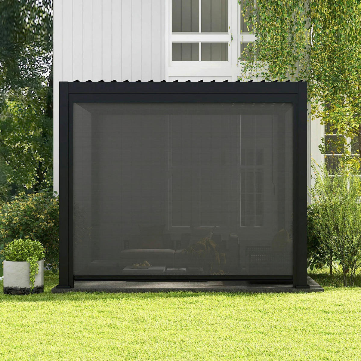 Mirador Sonnenrollo für Pergola Classic und Deluxe anthrazit Aluminium B/H/L: ca. 279,1x236,5x7 cm Classic und Deluxe - anthrazit (7,00/279,10/236,50cm) - Mirador