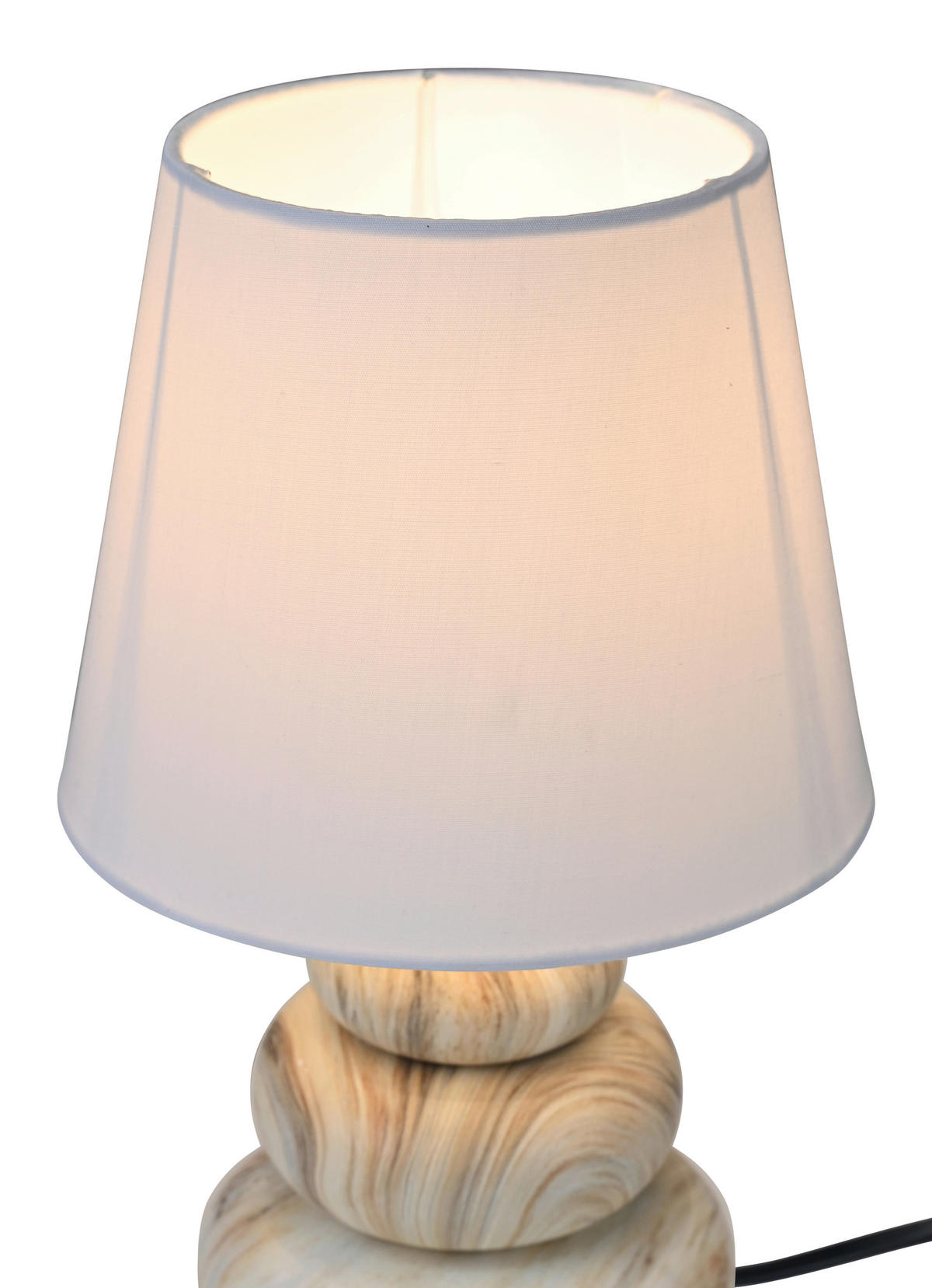 POCOline Keramik_Tischleuchte beige braun weiß Keramik B/H/L: ca. 16,5x17,5x16,5 cm E14 1 Brennstellen Tischleuchte-Keramik_Adriana - beige/braun (16,50/16,50/17,50cm) - POCOline