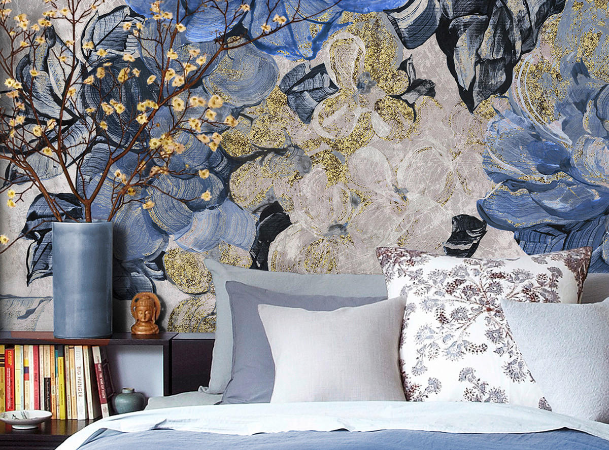 Komar Fototapete Vintage blue Garden B/L: ca. 300x250 cm Vintage blue Garden - (300,00/250,00cm) - Komar