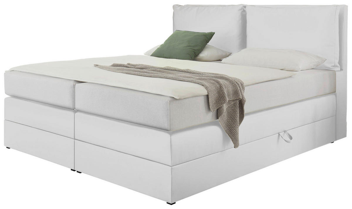 Boxspringbett Lissy weiß Kunstleder Liegefläche B/L: ca. 160x200 cm Lissy - weiß (164,00/114,00/220,00cm)