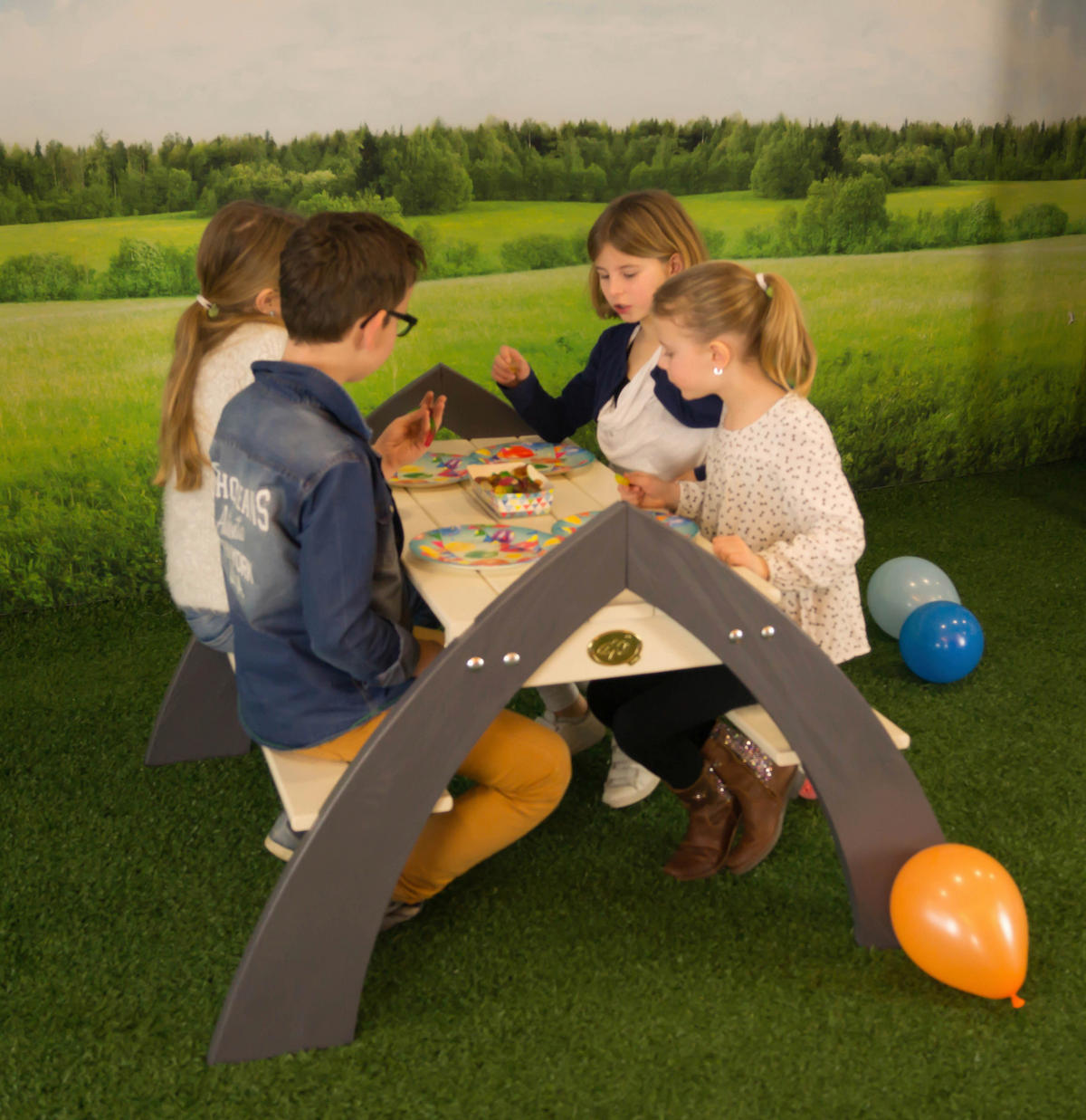 AXI Picknicktisch Kylo XL grau Holz B/H/T: ca. 119x75x108 cm Kylo XL - blau/weiß (119,00/75,00/108,00cm) - AXI
