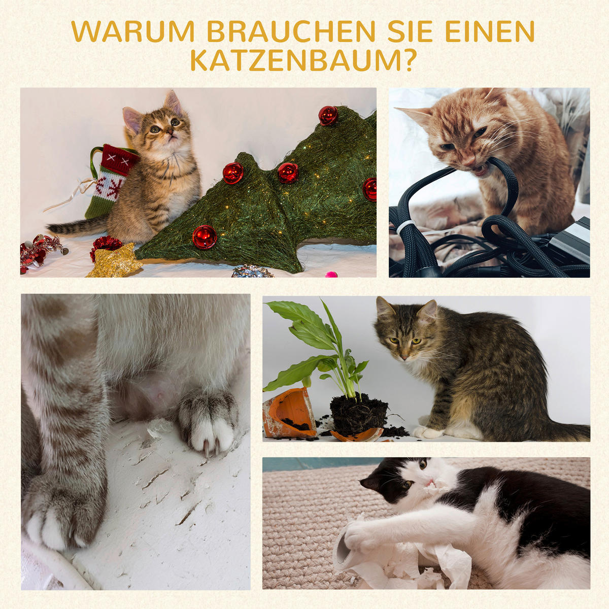 PawHut Katzenbaum grau Sisal B/H/L: ca. 36x44x36 cm Katzenbaum - grau (36,00/36,00/44,00cm) - PawHut