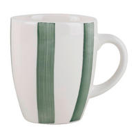 Kaffeebecher weiß Keramik Kaffeebecher_Stripes grün - weiß/grün (8,70/10,40cm)