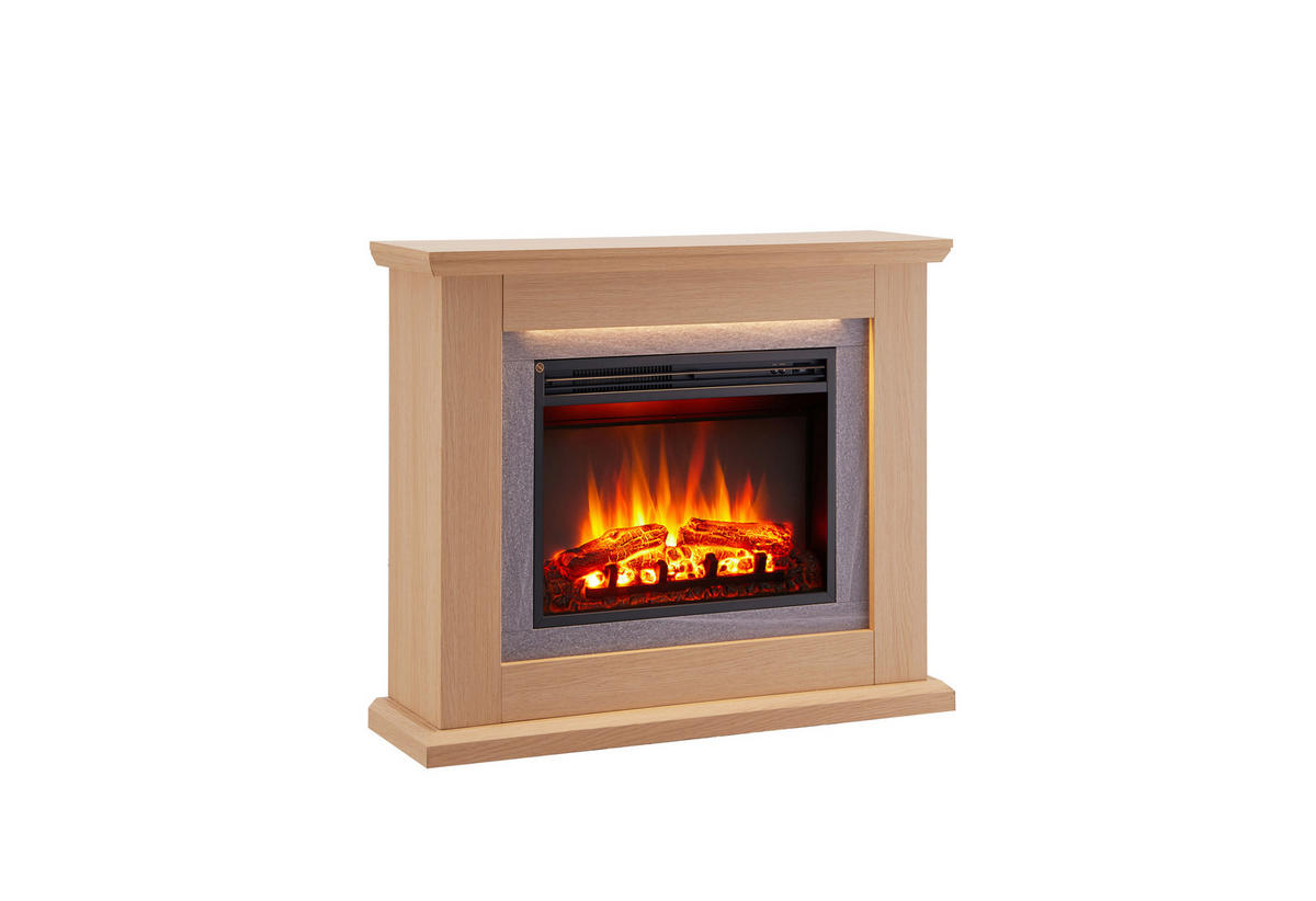 Balderia Elektrischer Kamin Kamin hellbraun MDF B/H/T: ca. 100x84x25 cm Elek.-Kamin Charon EF378A-MT378A-NO - hellbraun (100,00/84,00/25,00cm) - Balderia