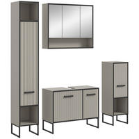 Badezimmer-Set BAGNO schwarz Kaschmirgrau Nachbildung B/H/T: ca. 170x192x36 cm BAGNO - schwarz (170,00/192,00/36,00cm) - xonox.home