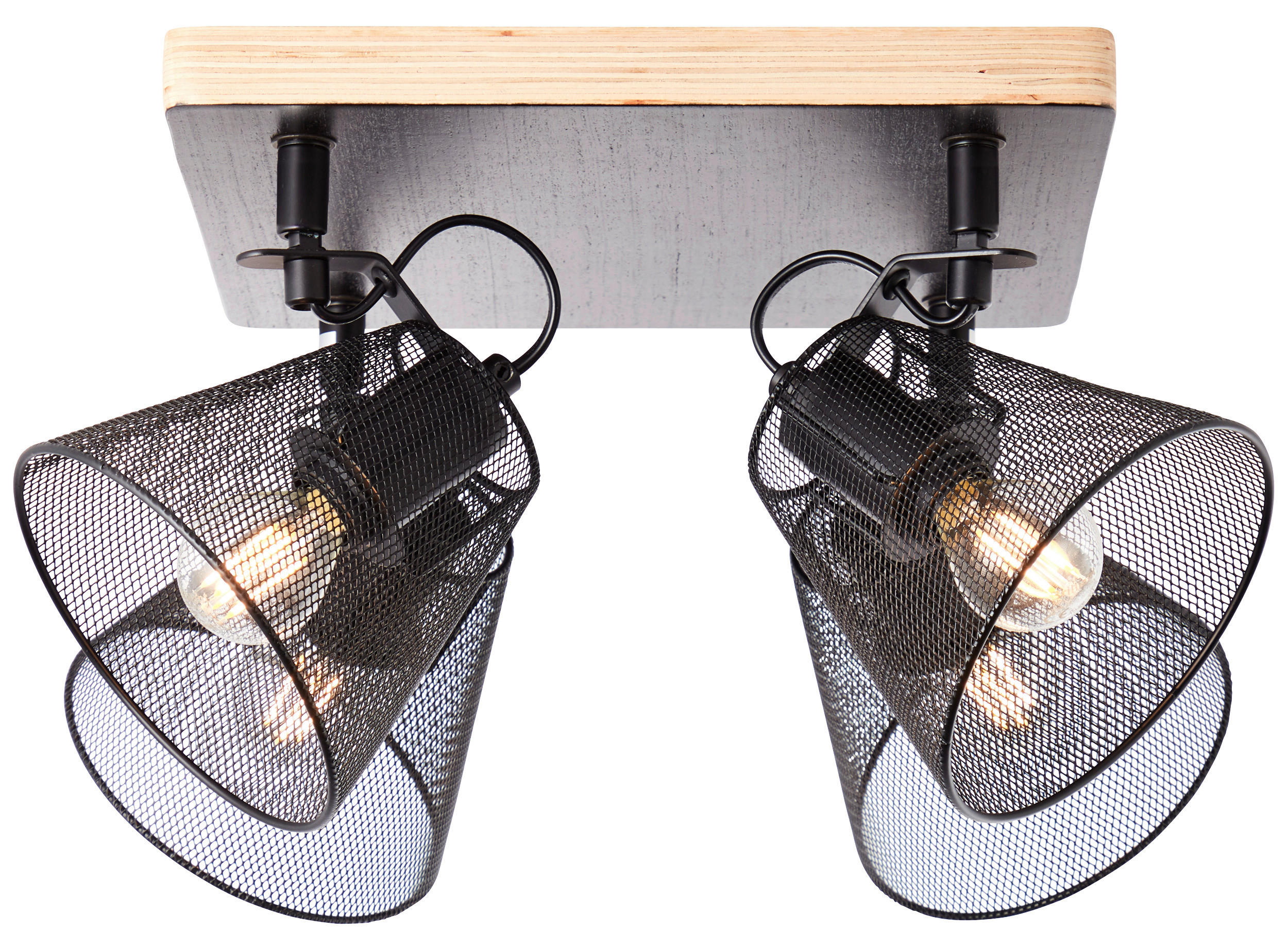 Brilliant Spot Whole 40135/76 schwarz natur Metall Holz B/H/T: ca. 38x20x38 cm E14 4 Brennstellen Spot Whole 40135/76 - natur/schwarz (38,00/20,00/38,00cm) - Brilliant