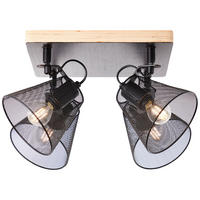 Brilliant Spot Whole 40135/76 schwarz natur Metall Holz B/H/T: ca. 38x20x38 cm E14 4 Brennstellen Spot Whole 40135/76 - natur/schwarz (38,00/20,00/38,00cm) - Brilliant