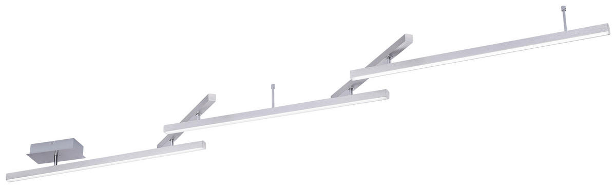 TRIO Deckenleuchte 651210507 nickel Metall B/H/T: ca. 242x12x10 cm Melby - nickel (242,00/12,00/10,00cm) - Trio