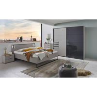Schwebetürenschrank Tilburg Sahara grau B/H/T: ca. 225x208x64 cm Tilburg - schwarz/Sahara (225,00/208,00/64,00cm)