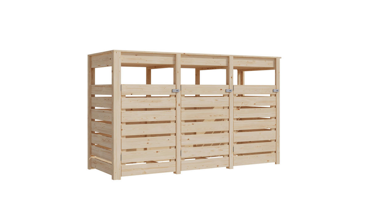 Karibu Mülltonnenbox Jerry 2 natur B/H/T: ca. 238x143x88 cm Jerry 2 - natur (238,00/143,00/88,00cm) - Karibu