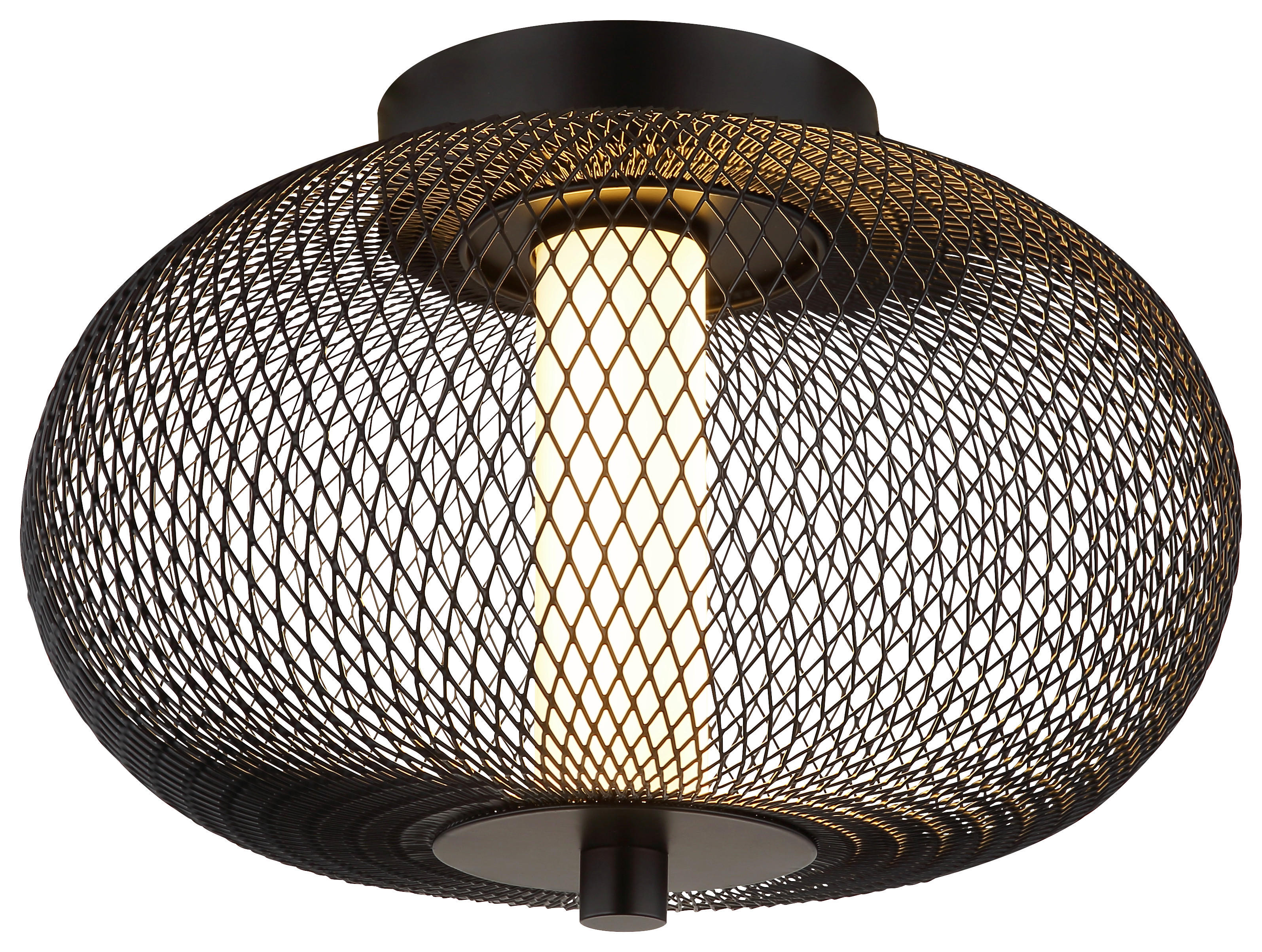 GLOBO LED-Deckenleuchte ASTARI 61270108 Opal schwarz Kunststoff Metall H/D: ca. 24x35 cm 1 Brennstellen ASTARI - schwarz/Opal (35,00/24,00cm) - GLOBO