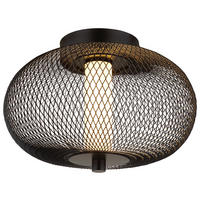 GLOBO LED-Deckenleuchte ASTARI 61270108 Opal schwarz Kunststoff Metall H/D: ca. 24x35 cm 1 Brennstellen ASTARI - schwarz/Opal (35,00/24,00cm) - GLOBO