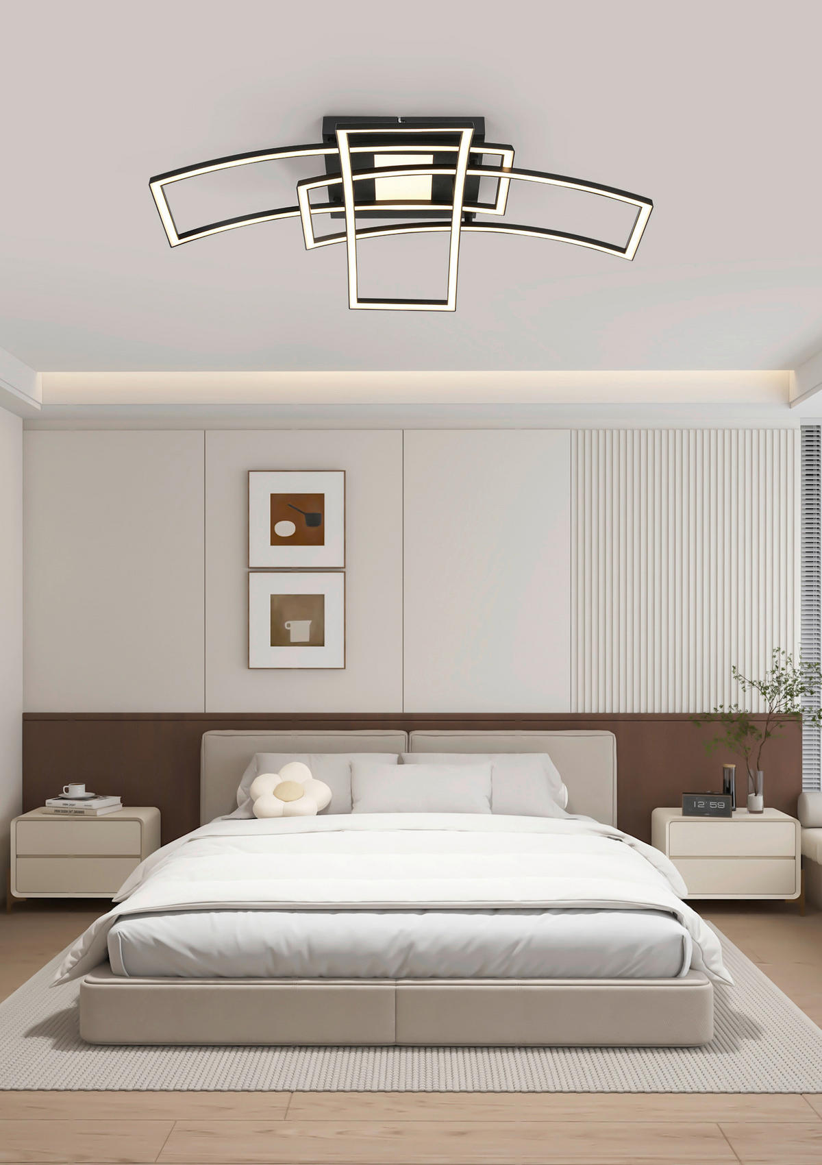 Nolo LED-Deckenleuchte schwarz Metall B/H/L: ca. 59x15x82 cm LED-Deckenleuchte_Curve - schwarz (82,00/59,00/15,00cm) - Nolo