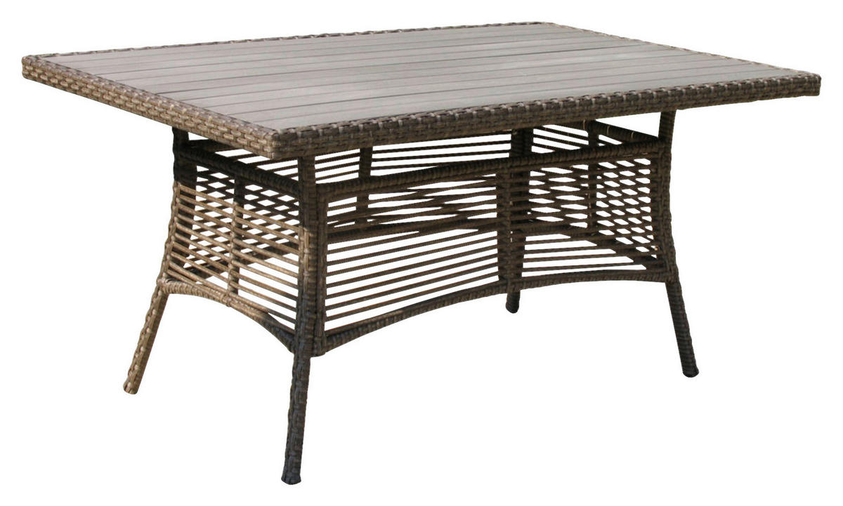 Grasekamp Gartentisch Valencia braun Polyrattan B/H/L: ca. 97x74x153 cm Valencia - braun (153,00/97,00/74,00cm) - Grasekamp