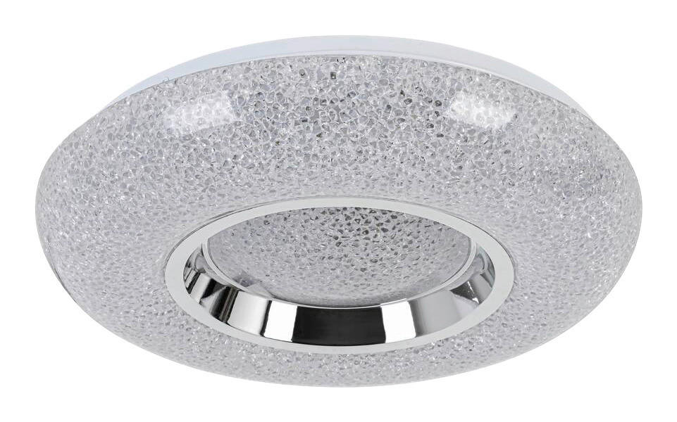 Nolo LED Deckenleuchte weiß Chrom Kunststoff Metall B/H/L: ca. 38x8x38 cm 1 Brennstellen LED-Deckenleuchte_Andrea - weiß/Chrom (38,00/38,00/8,00cm) - Nolo