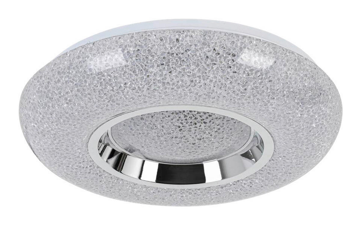 Nolo LED Deckenleuchte weiß Chrom Kunststoff Metall B/H/L: ca. 38x8x38 cm null 1 Brennstellen LED-Deckenleuchte_Andrea - weiß/Chrom (38,00/38,00/8,00cm) - Nolo