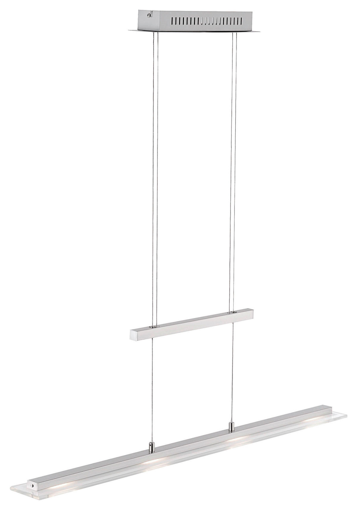 Fischer & Honsel LED-Pendelleuchte 67672 nickel matt Chrom Glas Metall B/H/T: ca. 64x150x9 cm 1.0 Brennstellen Tenso TW - nickel matt/Chrom (64,00/150,00/9,00cm) - Fischer & Honsel