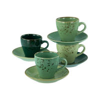 CreaTable Espresso-Set Nature Collection Green Life grün Steinzeug Nature Collection Green Life - grün - CreaTable