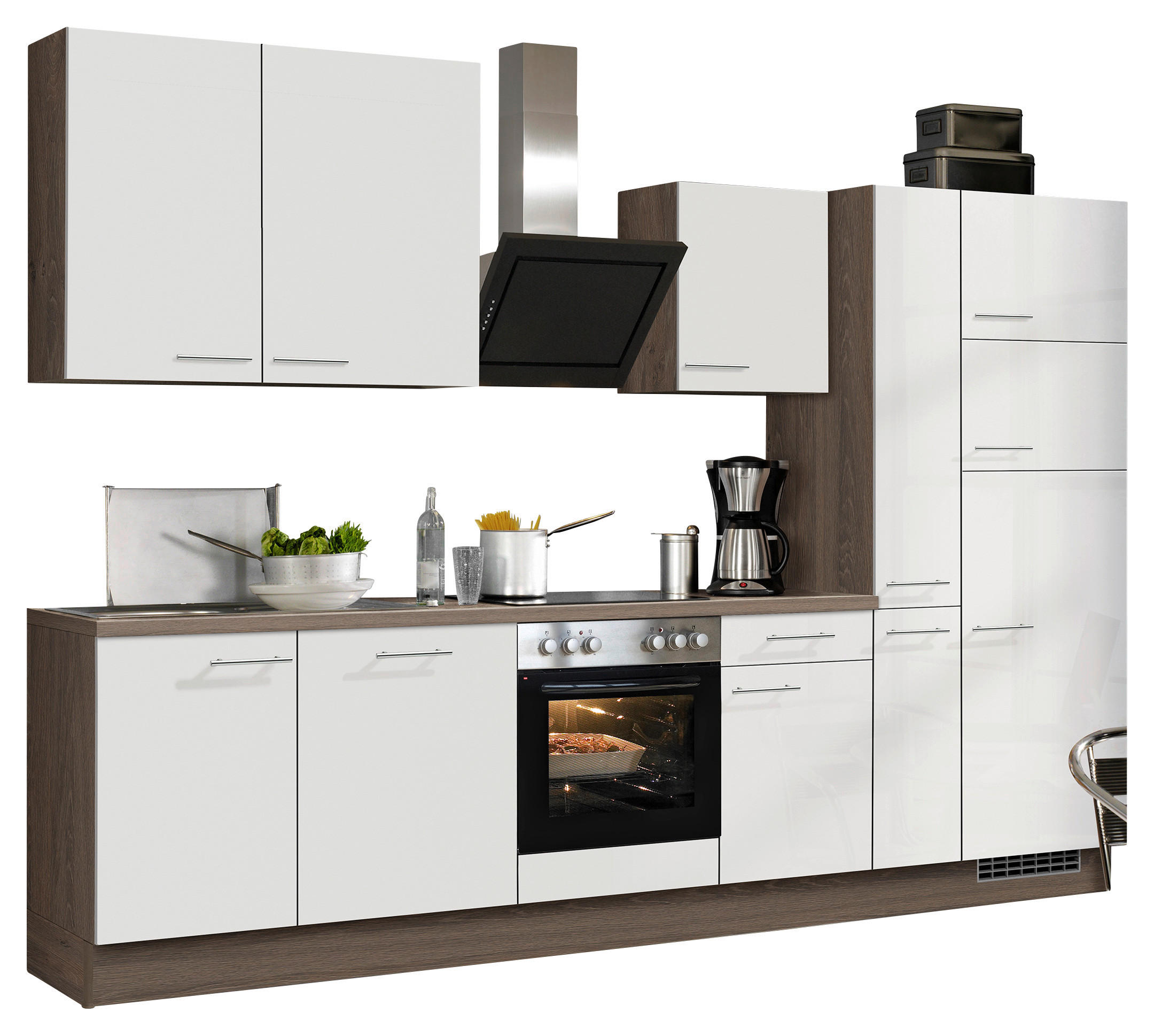 Impuls Küchenblock IP4050 weiß Hochglanz B/T: ca. 310x60 cm IP4050 - Eiche/weiß (310,00/60,00cm) - Impuls