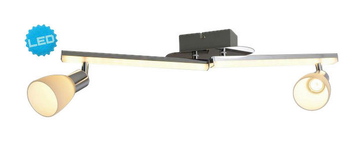 Näve Leuchten LED Wand- und Deckenleuchte NV1233042 Chrom Metall Kunststoff Glas B/H/L: ca. 8x22x61 cm 2 Brennstellen Ibiza - Chrom (61,00/8,00/22,00cm) - Näve Leuchten
