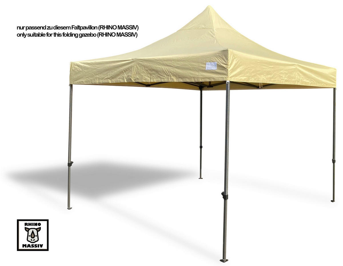 Grasekamp Seitenteile für Faltpavillon Modena Premium Line beige Polyester-Mischgewebe B/H/L: ca. 300x195x300 cm Modena Premium Line - beige (300,00/300,00/195,00cm) - Grasekamp