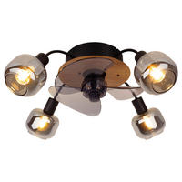 Näve Leuchten Deckenventilator schwarz Metall Glas Kunststoff B/H/T/D: ca. 48x21x48x48 cm E14 4 Brennstellen FUMOSO - schwarz (48,00/21,00/48,00cm) - Näve Leuchten