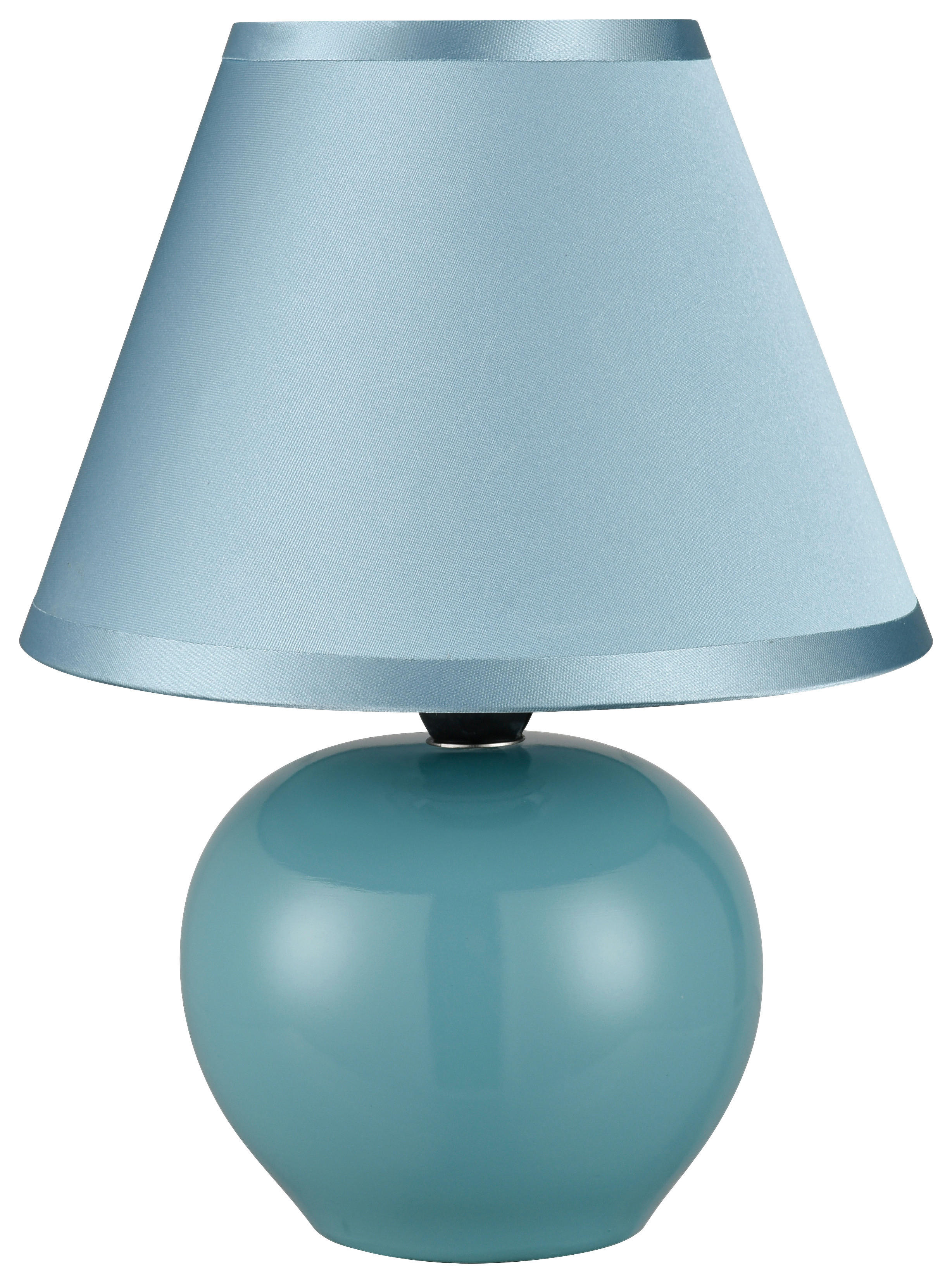 Tischleuchte aqua Keramik Stoff H: ca. 24 cm E14 1 Brennstellen Tischleuchte-Keramik_Seline - aqua (24,00cm)