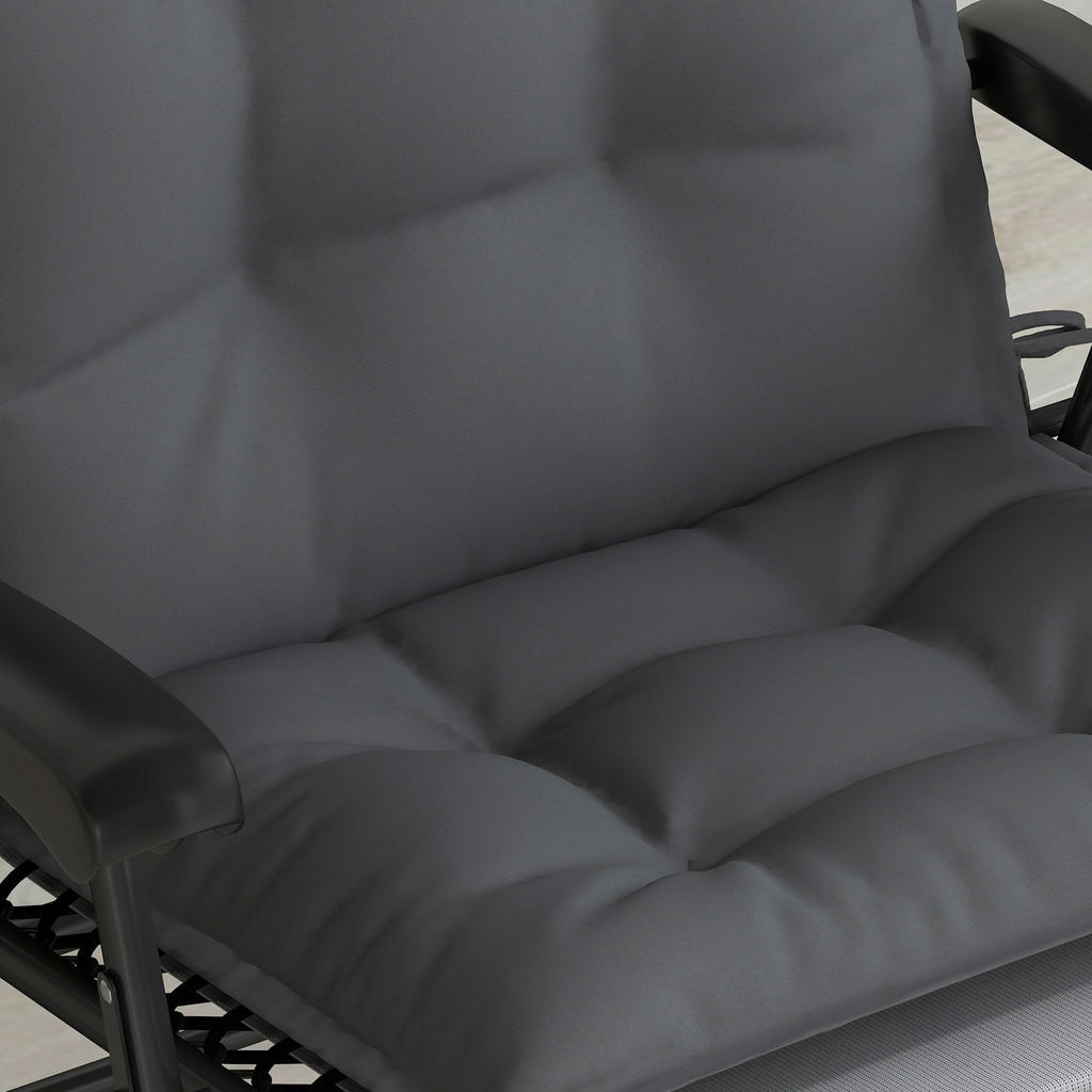 Thumbnail - Outsunny Liegenauflage 2er Set dunkelgrau Polyester B/H/L: ca. 50x5x116 cm
