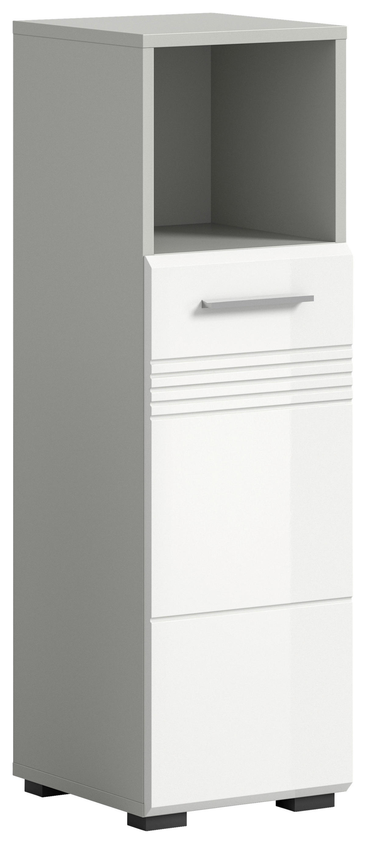 Schrank Copa hellgrau weiß Hochglanz B/H/T: ca. 30x95x30 cm Copa - hellgrau/weiß (30,00/95,00/30,00cm) - xonox.home