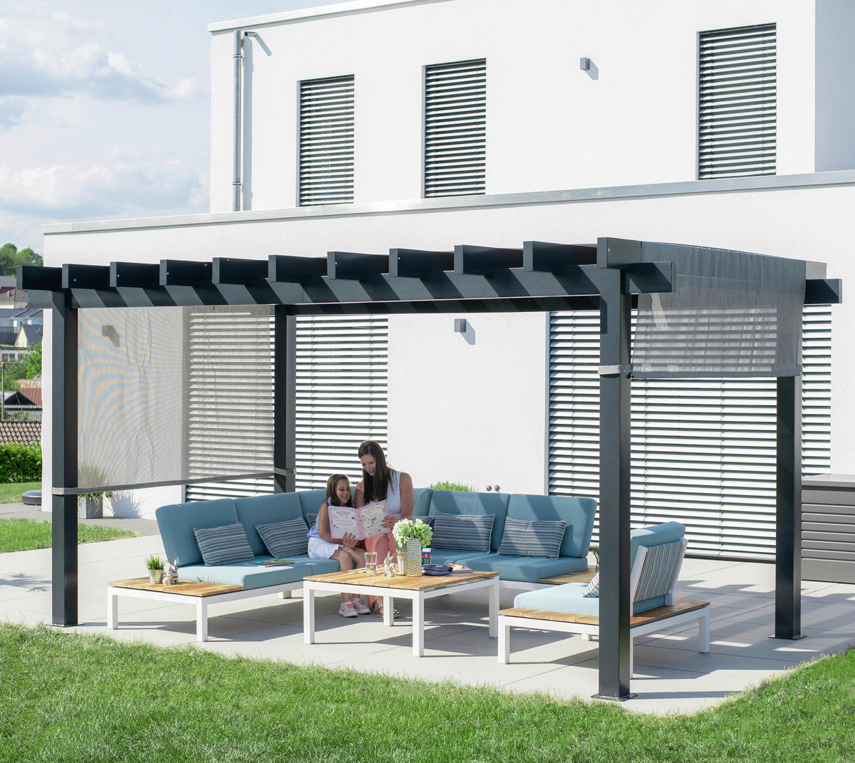 Sojag Pergola Yamba anthrazit Aluminium B/H/L: ca. 295x253x495 cm Yamba - anthrazit (495,00/295,00/253,00cm) - Sojag